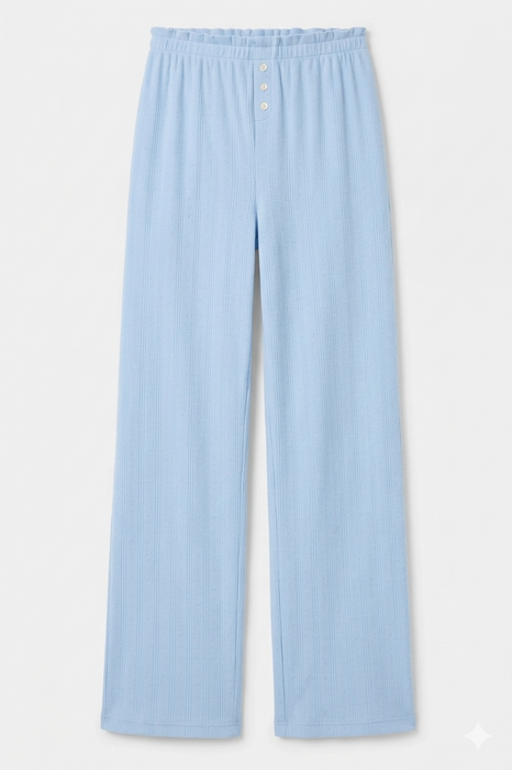 PJ Salvage Blue Dream More Amour Pointelle Open Leg Pant RWMOP2