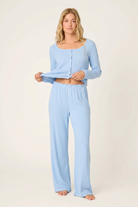 PJ Salvage Blue Dream More Amour Pointelle Open Leg Pant RWMOP2