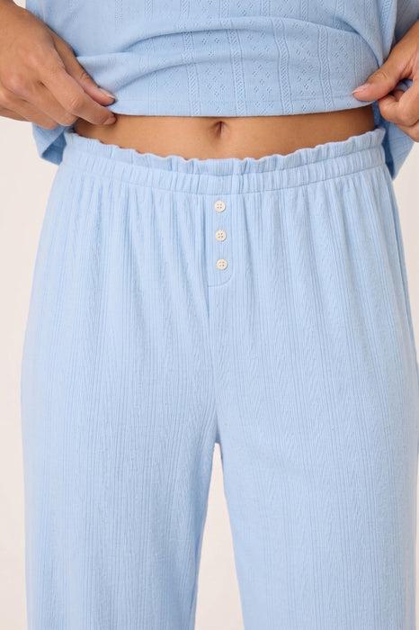 PJ Salvage Blue Dream More Amour Pointelle Open Leg Pant RWMOP2