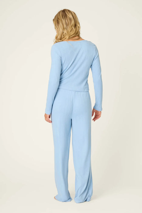 PJ Salvage Blue Dream More Amour Pointelle Pajama Set RWMOLS2/RWMOP2