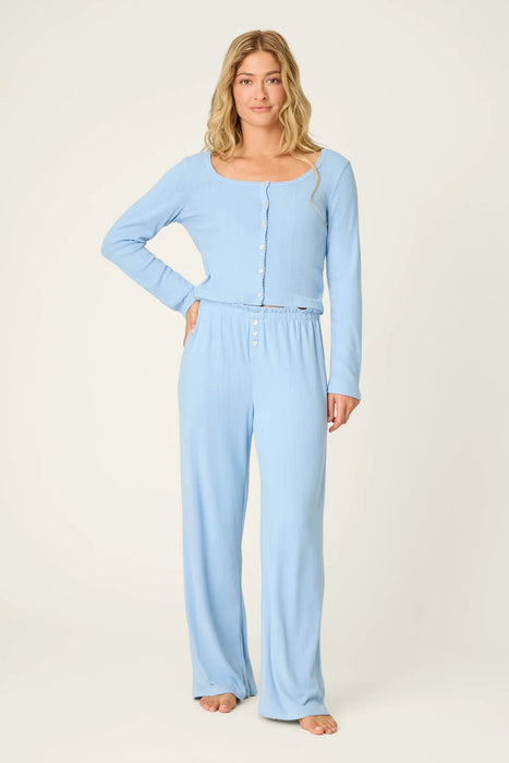 PJ Salvage Blue Dream More Amour Pointelle Pajama Set RWMOLS2/RWMOP2