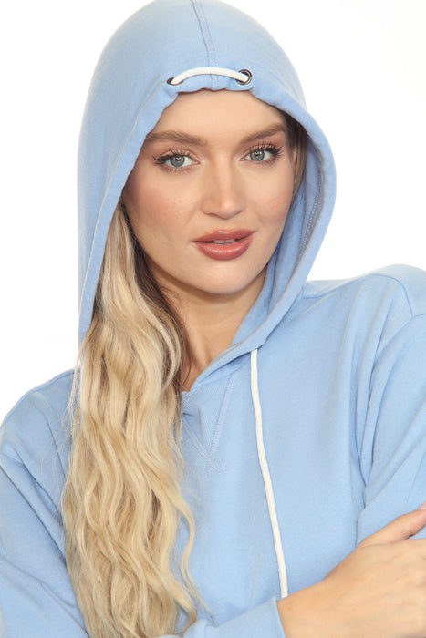 PJ Salvage Bright Blue Faded Nights Crop Hoodie RPFNHD
