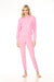 Woman wearing pink matching pickleball loungewear from PJ Salvage