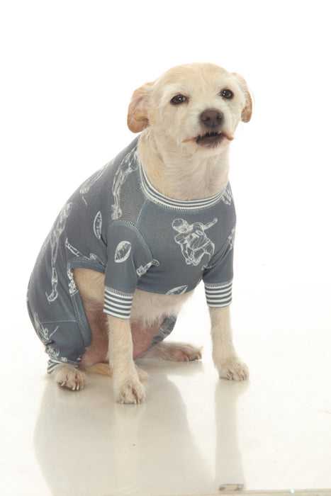 PJ Salvage Charcoal Game Day Dog Pajama RPGADG