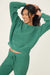 PJ Salvage Chenille Waffle Long Sleeve Forest Top RUCWLS