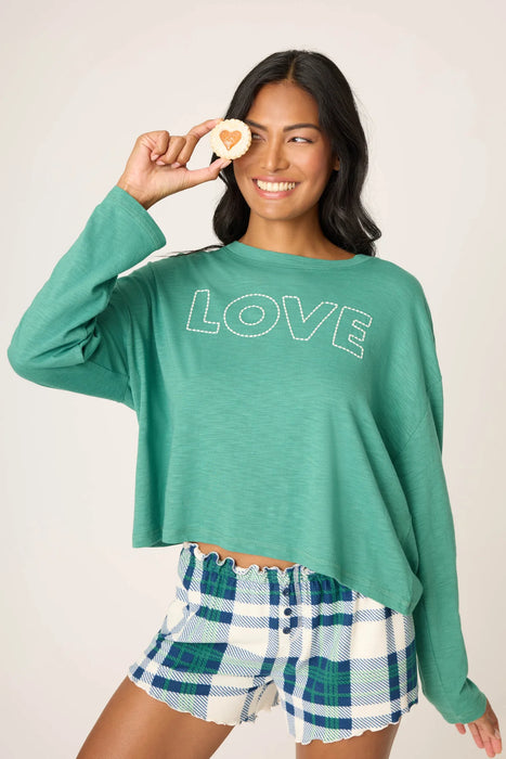 PJ Salvage Cozy Life "Love" Long Sleeve Pajama Set RUCZLS3/RUCZS1