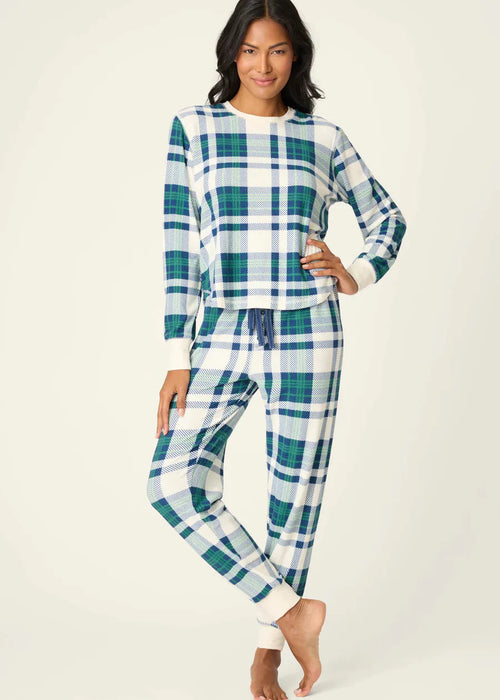 PJ Salvage Cozy Life Thermal Velour Plaid Pajama Set RUCZLS1/RUCZP3