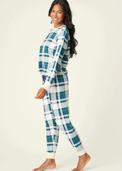 PJ Salvage Cozy Life Thermal Velour Plaid Pajama Set RUCZLS1/RUCZP3