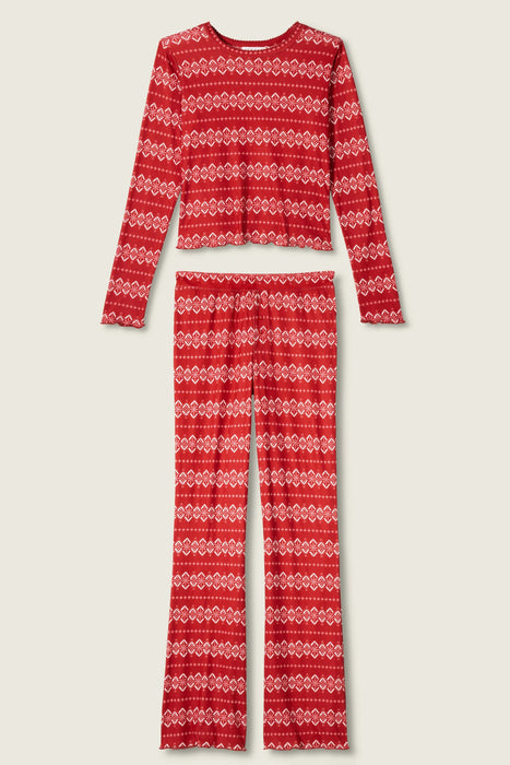 PJ Salvage Crazy For The Holidays Fairisle Print Pajama Set RVCFLS/RVCFP