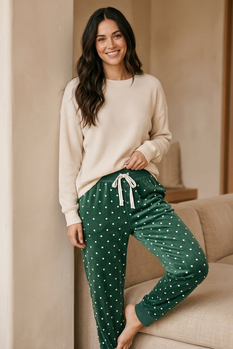 PJ Salvage Dark Forest Let's Get Toasty Dot Print Pajama Pant RVLGP2