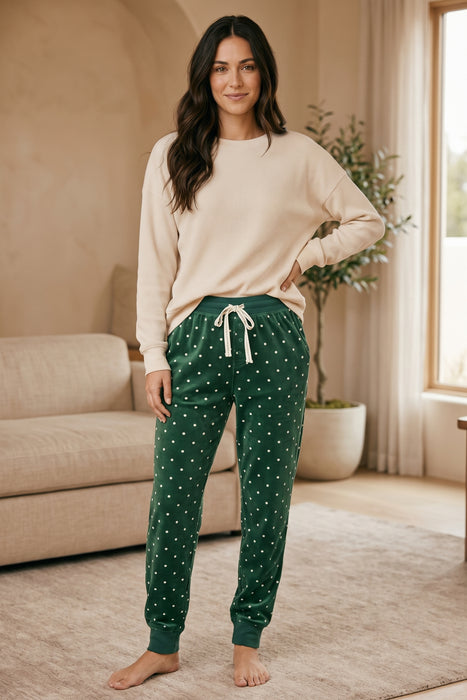 PJ Salvage Dark Forest Let's Get Toasty Dot Print Pajama Pant RVLGP2
