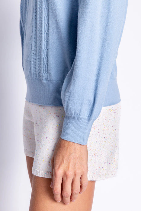 PJ Salvage Pretty In Pointelle Long Sleeve Lounge Sweater Top RBPILS