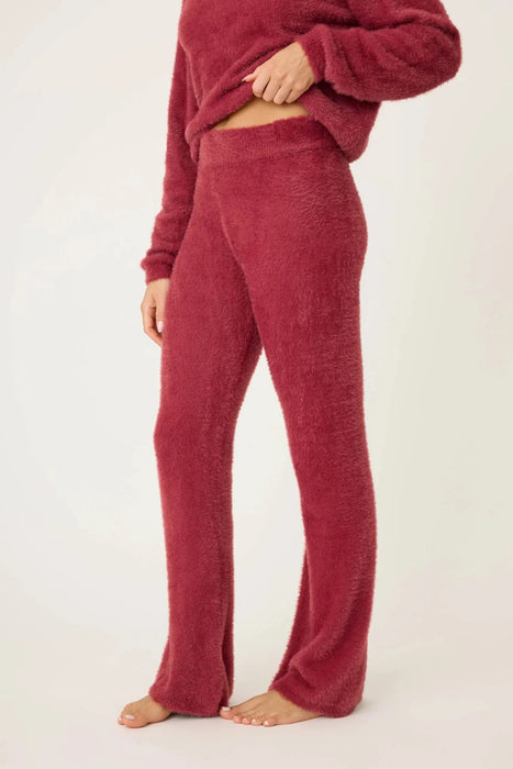PJ Salvage Maroon Full of Holiday Spirit Feather Knit Lounge Set RQJHLS1/RQJHP1