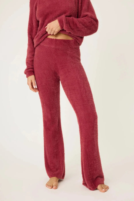 PJ Salvage Maroon Full of Holiday Spirit Feather Knit Lounge Set RQJHLS1/RQJHP1