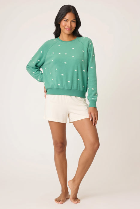 PJ Salvage Forest Outsider Embroidered Bear Long Sleeve Top RUTHLS