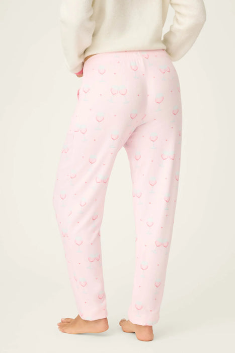 PJ Salvage Happy Hour Wine Glass Print Banded Pants RWHHP