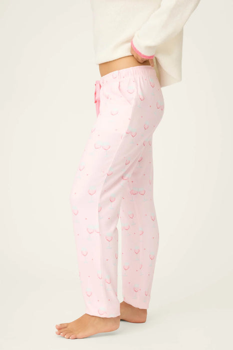 PJ Salvage Happy Hour Wine Glass Print Banded Pants RWHHP