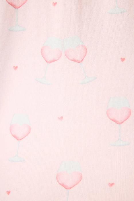 PJ Salvage Happy Hour Wine Glass Print Banded Pants RWHHP