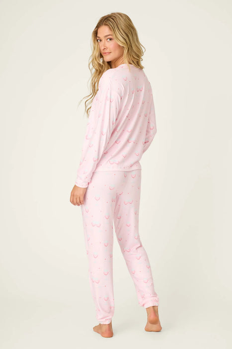 PJ Salvage Happy Hour Wine Glass Print Pajama Set RWHHLS1/RWHHP