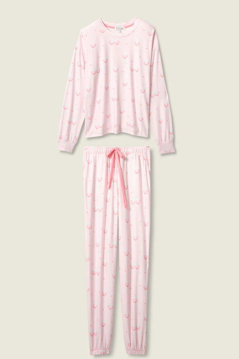 PJ Salvage Happy Hour Wine Glass Print Pajama Set RWHHLS1/RWHHP