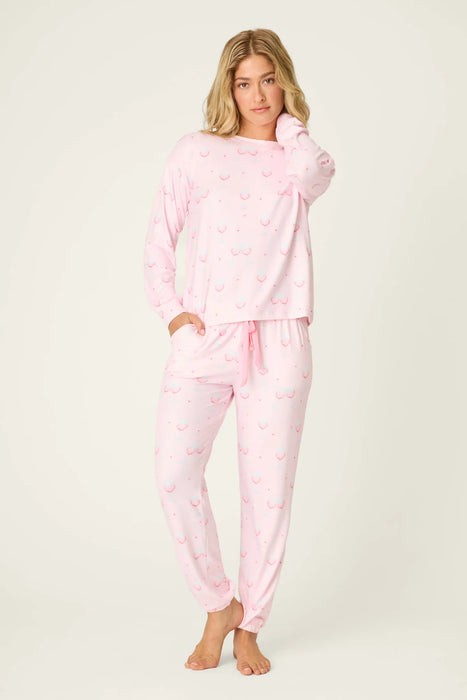 PJ Salvage Happy Hour Wine Glass Print Pajama Set RWHHLS1/RWHHP