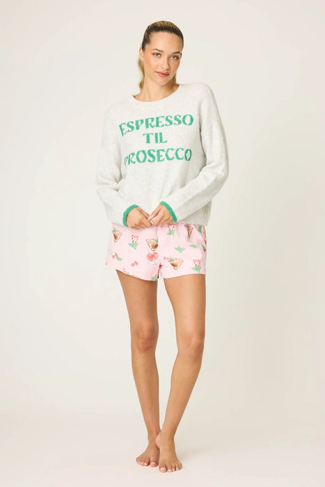PJ Salvage Heather Cloud Espresso Til Prosecco Snuggle Sweater RUFLLS