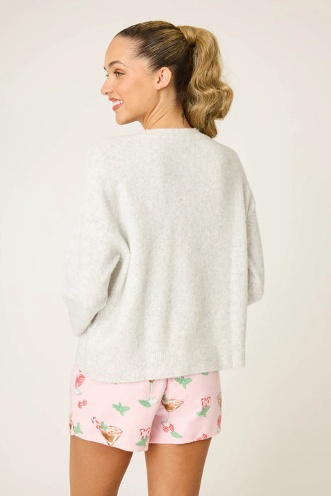 PJ Salvage Heather Cloud Espresso Til Prosecco Snuggle Sweater RUFLLS