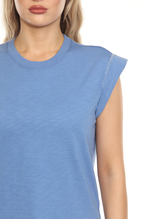 PJ Salvage Indigo Sunrise Stripe Short Sleeve Lounge Tee RNSRT