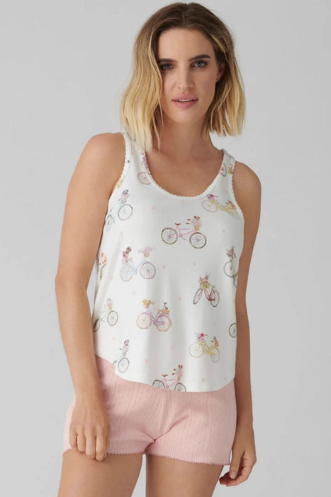 PJ Salvage Ivory Floral Market Tank Top RPFMTK