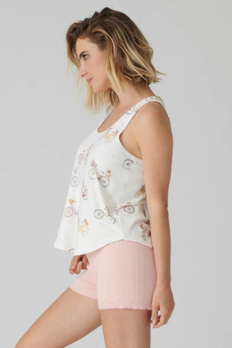 PJ Salvage Ivory Floral Market Tank Top RPFMTK