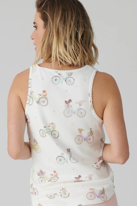 PJ Salvage Ivory Floral Market Tank Top RPFMTK