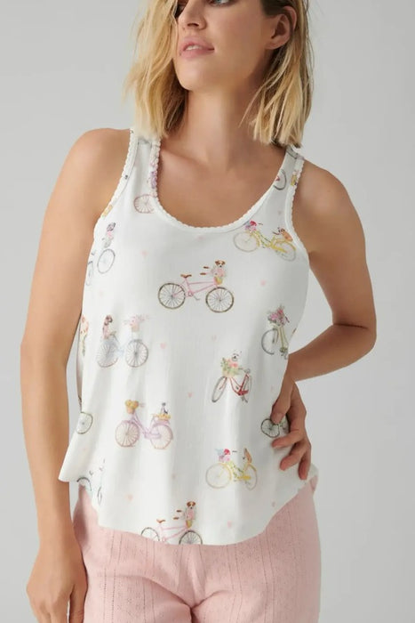 PJ Salvage Ivory Floral Market Tank Top RPFMTK