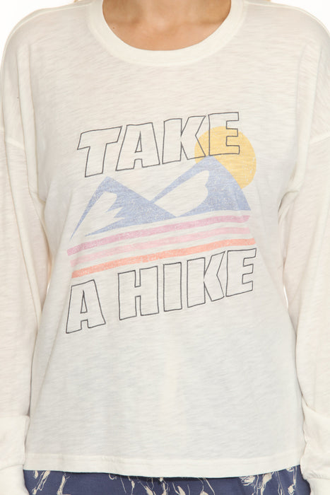 PJ Salvage Ivory Mountain Love Long Sleeve Lounge Top RKMLLS5