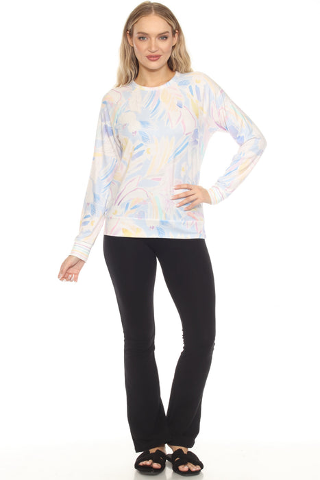 PJ Salvage Ivory Painterly Perfect Long Sleeve Lounge Top RKPALS