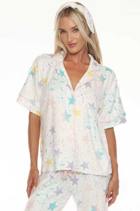 PJ Salvage Ivory Star Splatter Pajama Set RKSTPJ