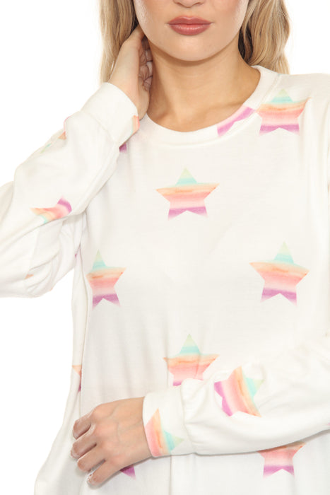 PJ Salvage Ivory Stardust Long Sleeve Lounge Top RESDLS