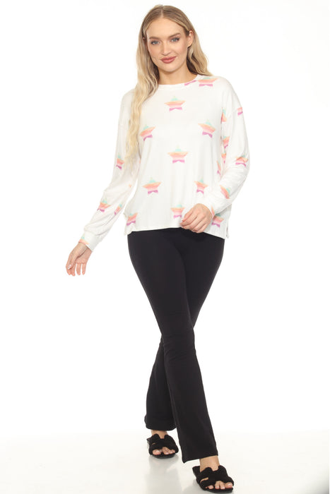 PJ Salvage Ivory Stardust Long Sleeve Lounge Top RESDLS