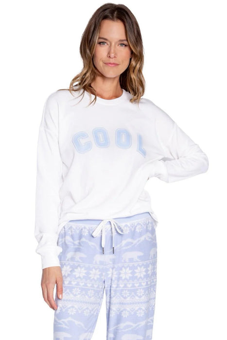 Pj Salvage Style RETCLS2 Ivory Too Cool For School Long Sleeve Top