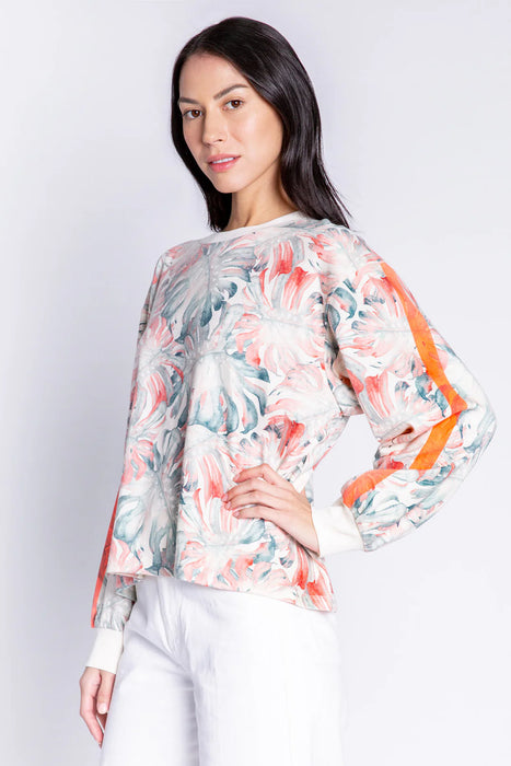 PJ Salvage Ivory Tropic Like It's Hot Long Sleeve Lounge Top RCTHLS