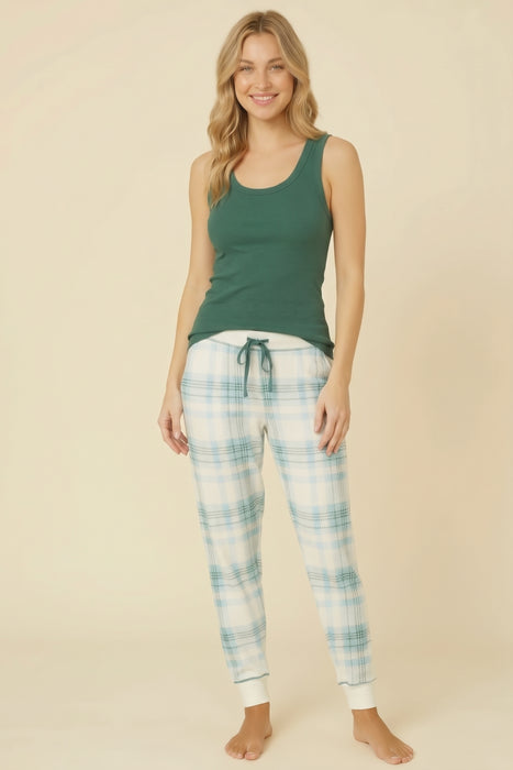 PJ Salvage Ivory Winter Wonderland Plaid Jammie Pant RVWWP2