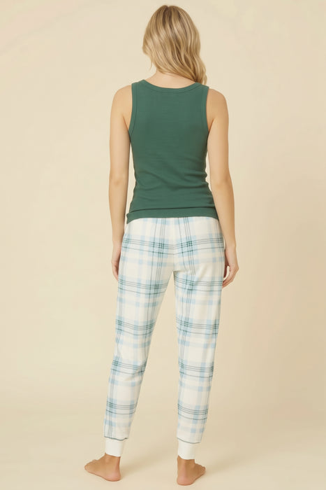 PJ Salvage Ivory Winter Wonderland Plaid Jammie Pant RVWWP2