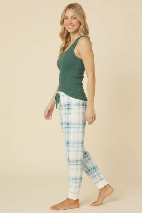 PJ Salvage Ivory Winter Wonderland Plaid Jammie Pant RVWWP2
