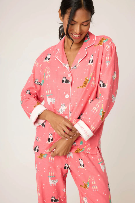 PJ Salvage Let's Get Fizzical 3-Piece Flannel PJ Set RUFLPJ