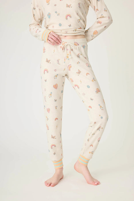 PJ Salvage Light Oatmeal Sunshine On My Mind Emoji-Fun Pajama Set RSSMLS1/RSSMP2