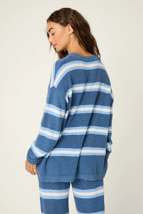 PJ Salvage Moonlight Blue More Amour Striped Loungewear Set RWMOLS3/RWMOP3