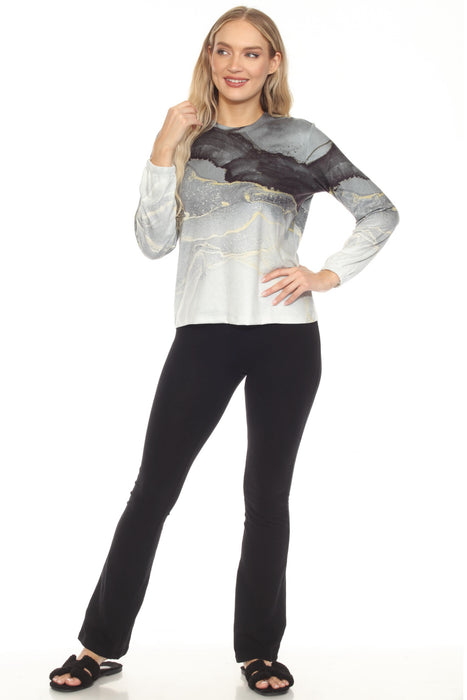 PJ Salvage Multi Black Diamond Marble Long Sleeve Top REBDLS