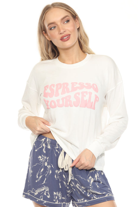 PJ Salvage Natural Espresso Yourself Flannels Long Sleeve Top RKFLLS