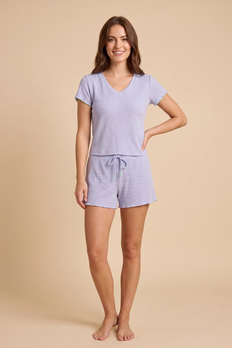 PJ Salvage Peri Vacay Vibes Baby Peachy Waffle Lounge Set RUVVT/RUVVS1