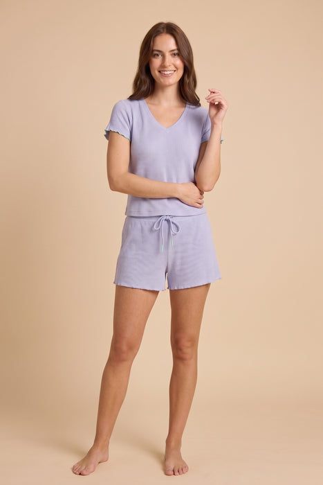 PJ Salvage Peri Vacay Vibes Baby Peachy Waffle Lounge Set RUVVT/RUVVS1