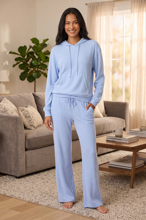 PJ Salvage Peri Vacay Vibes Waffle Hoodie Loungewear Set RUVVHD/RUVVP1